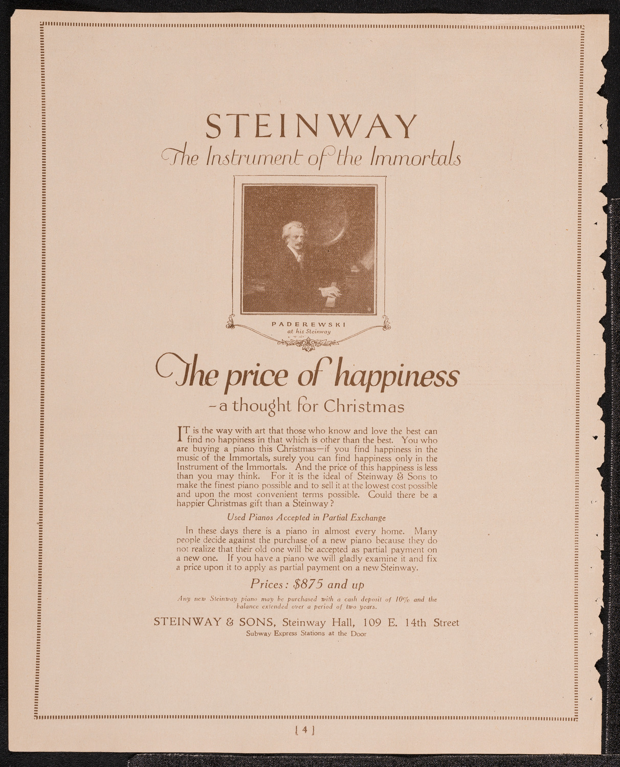 Moszkowski Testimonial Concert, December 21, 1921, program page 4