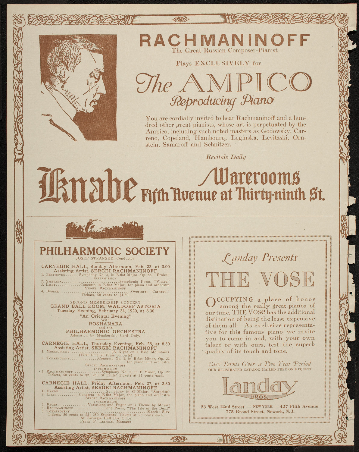New York Symphony Orchestra, February 21, 1920, program page 12