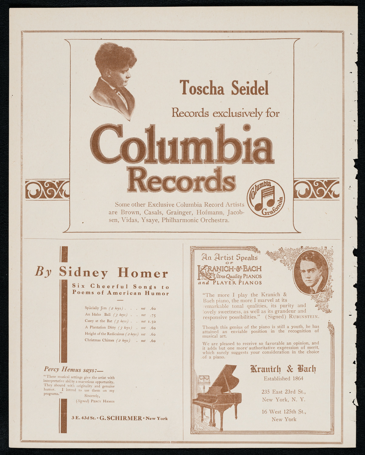 Joan Manén, Violin, November 16, 1920, program page 6