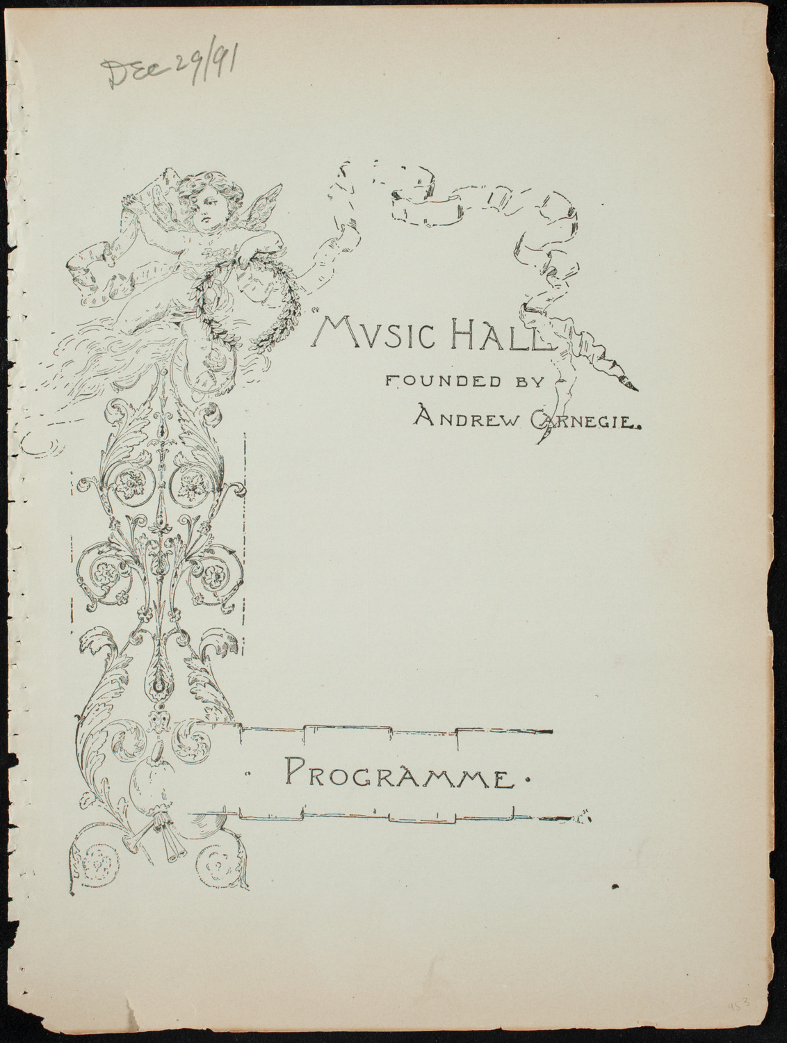 Oratorio Society of New York, December 29, 1891, program page 1