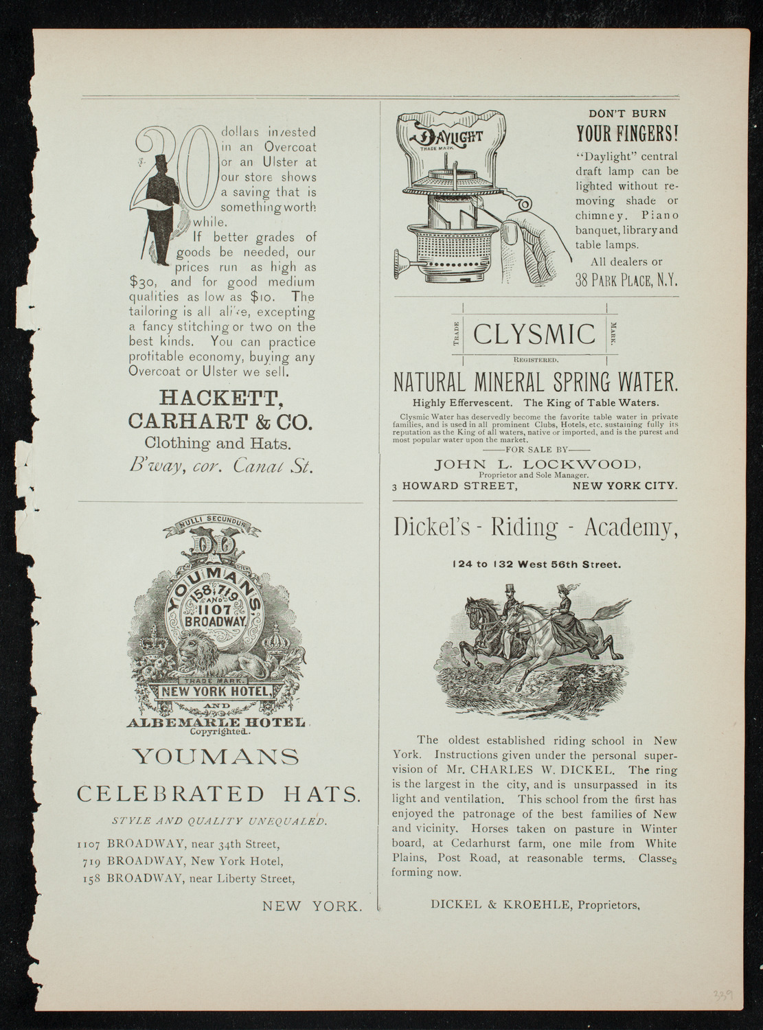 New York Athletic Club Amateur Minstrel Show, December 12, 1891, program page 15