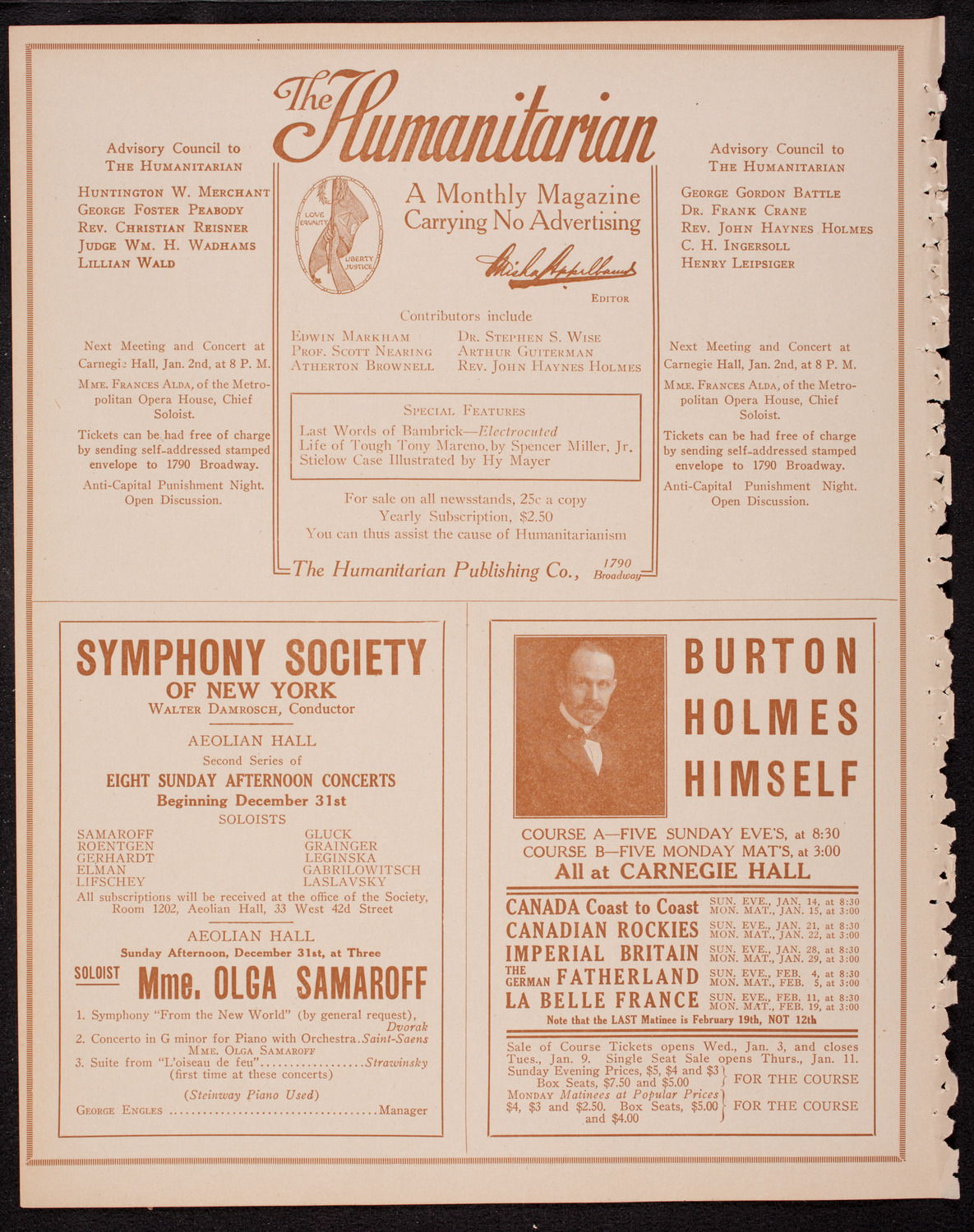 Benefit: Spanish Benevolent Society, December 30, 1916, program page 8