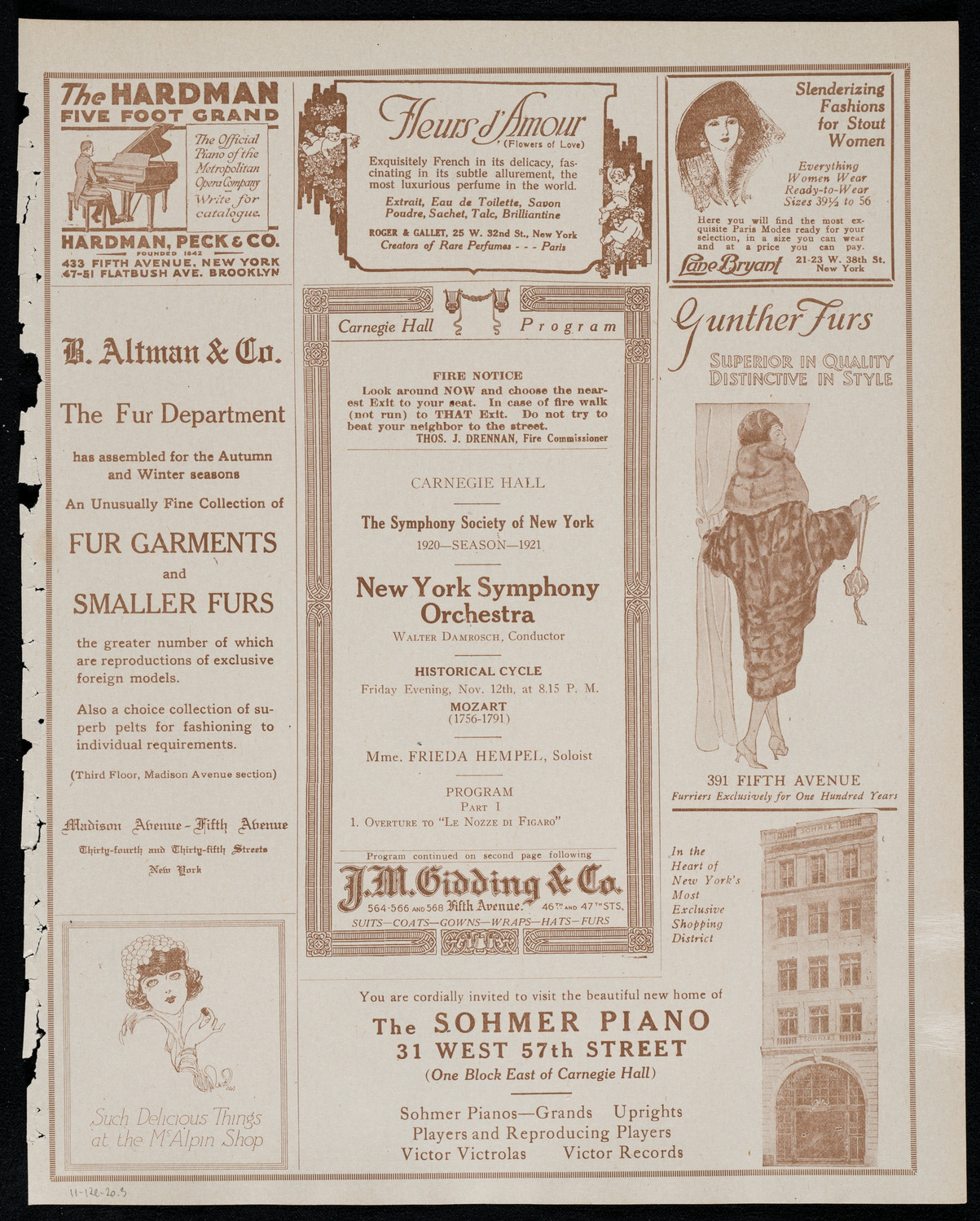 New York Symphony Orchestra, November 12, 1920, program page 5