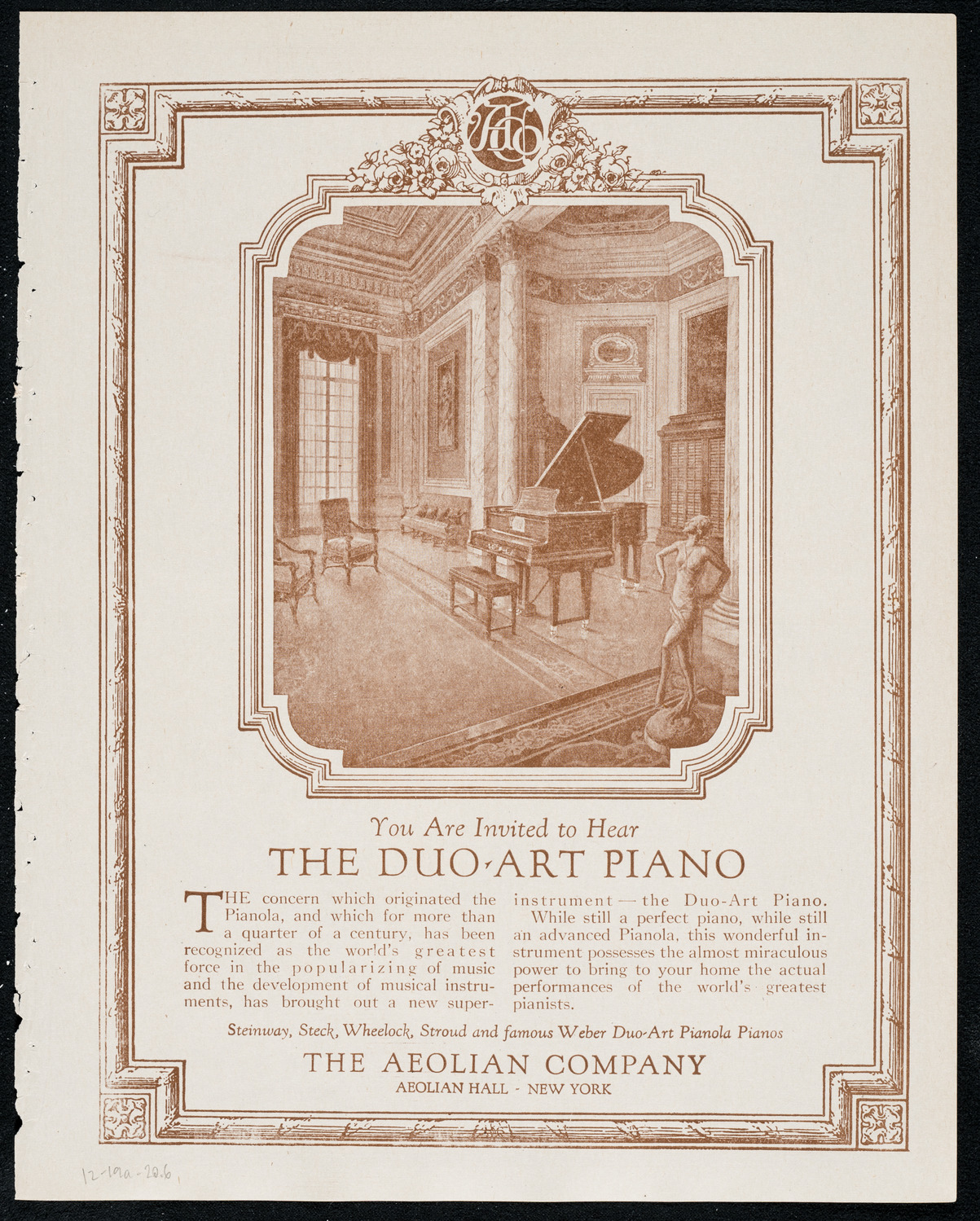 Sergei Rachmaninoff, Piano, December 19, 1920, program page 11