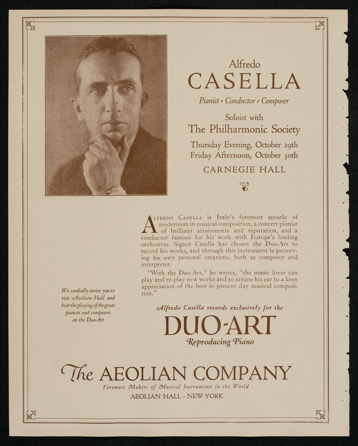 New York Philharmonic, October 30, 1925, program page 2