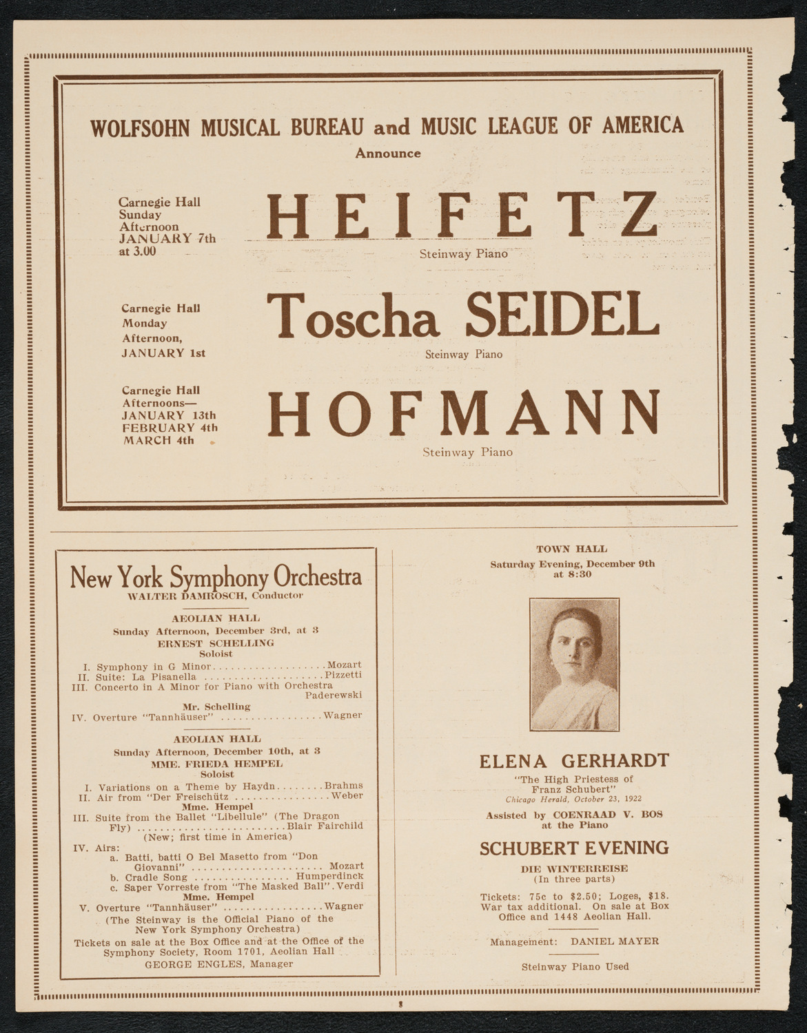 City Symphony Orchestra, November 27, 1922, program page 8