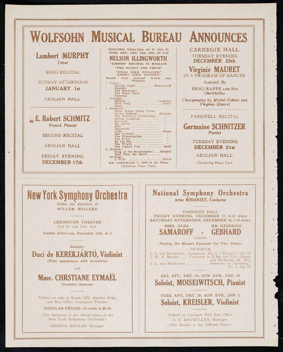 Symphony Concert for Young People, December 11, 1920, program page 8
