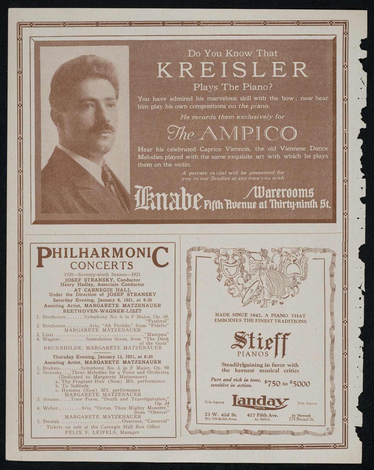 Philadelphia Orchestra, January 4, 1921, program page 12