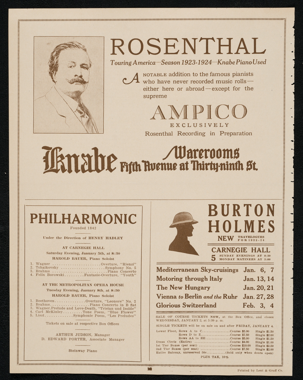 New York Symphony Orchestra: Beethoven Cycle, January 3, 1924, program page 12