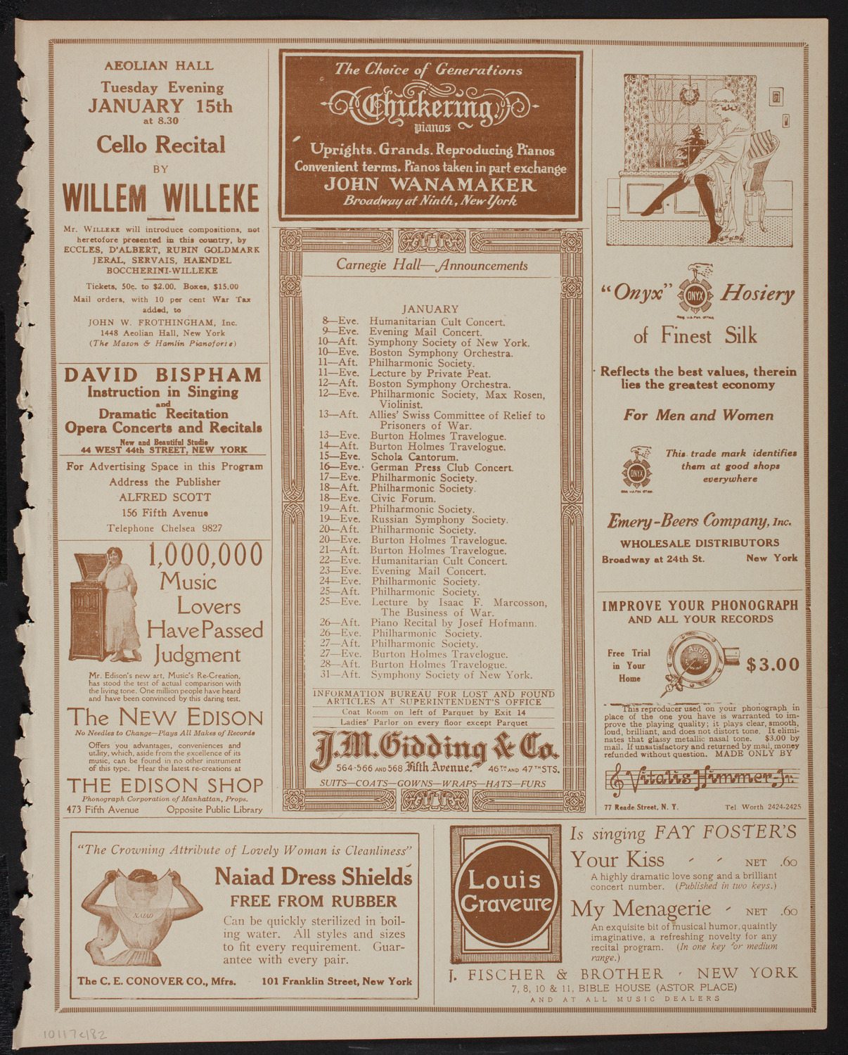 Lecture by Charles Upson Clark, January 7, 1918, program page 3