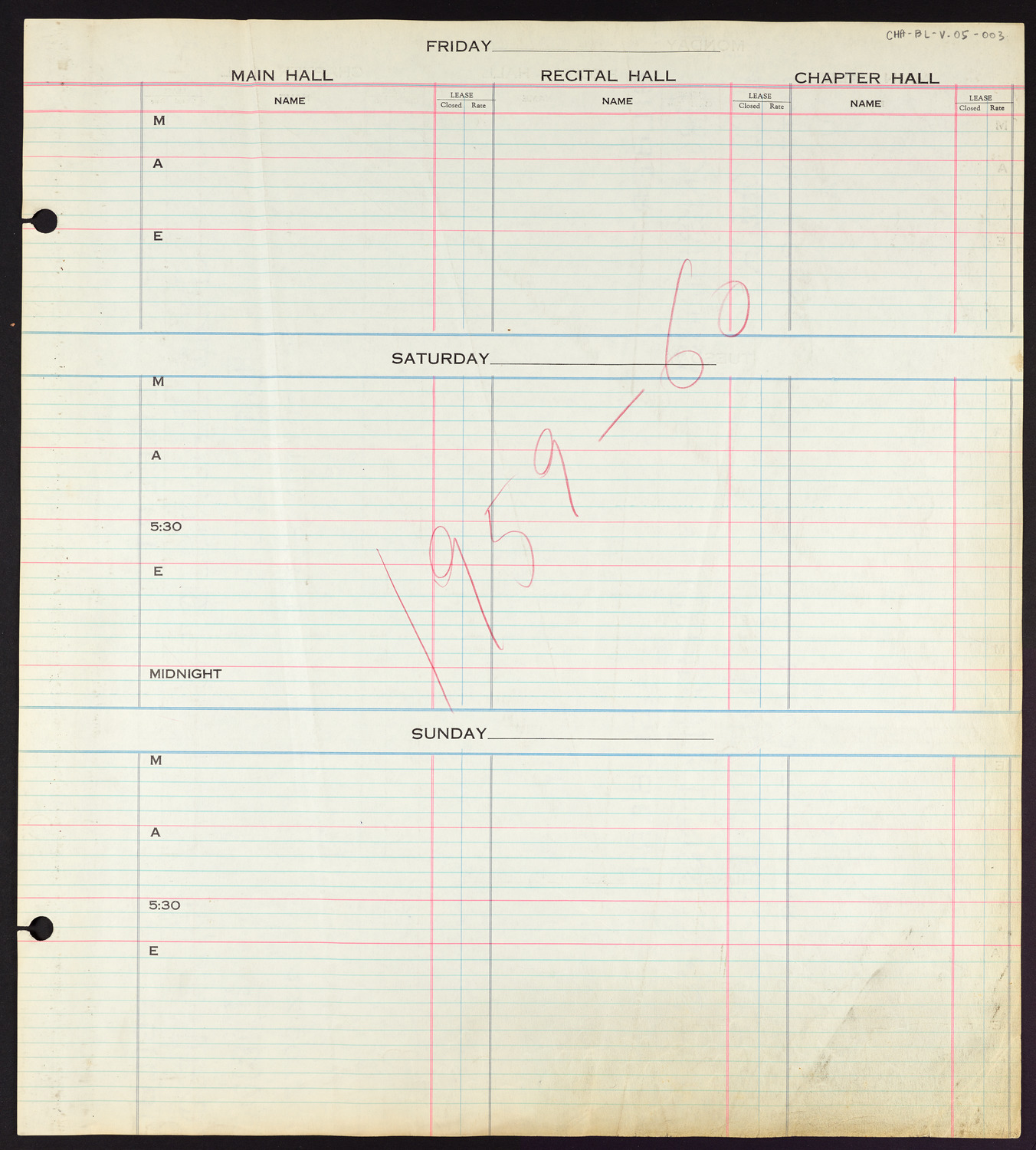 Carnegie Hall Booking Ledger, volume 5, page 3