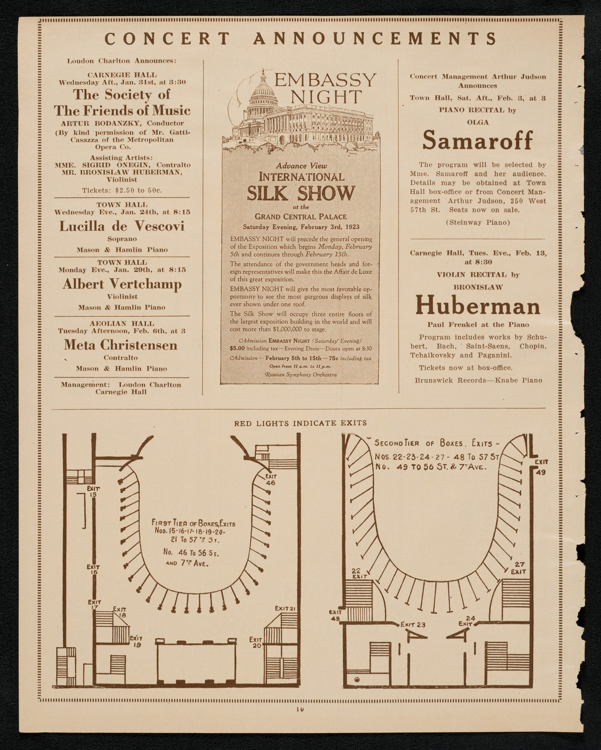 Cleveland Orchestra, January 23, 1923, program page 10