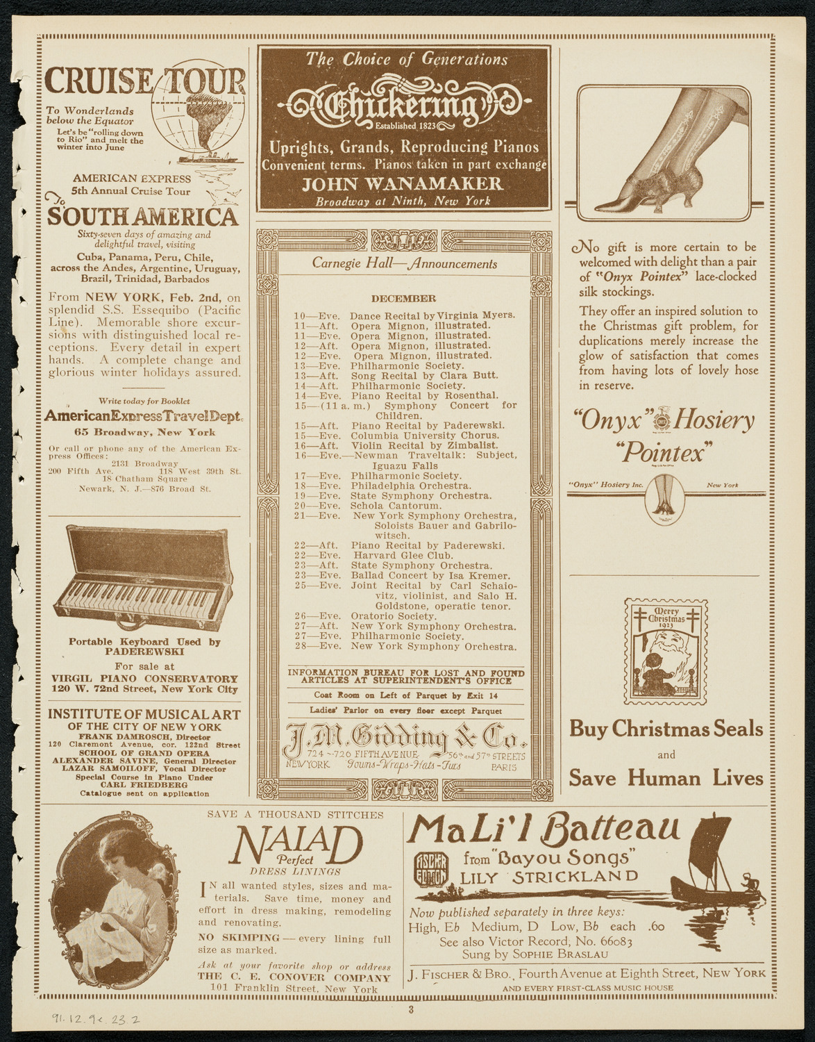 Newman Traveltalks: The Amazon River, December 9, 1923, program page 3