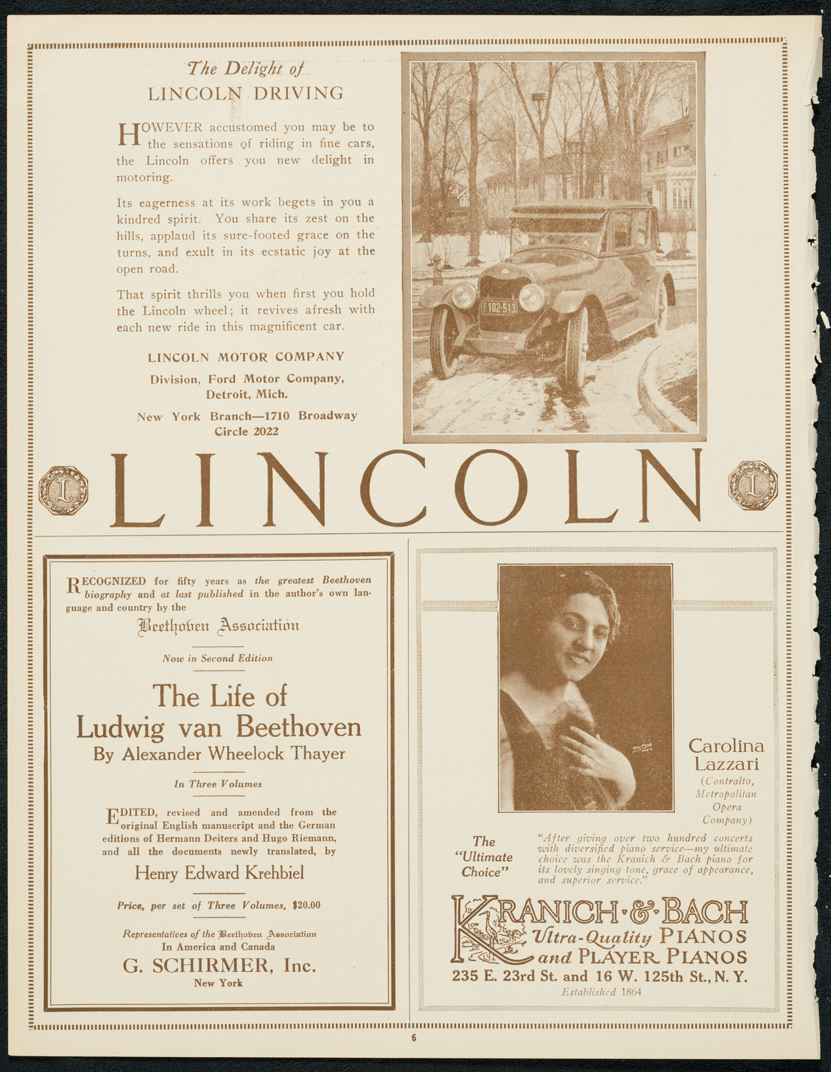 Ignacy Jan Paderewski, Piano, December 22, 1923, program page 6