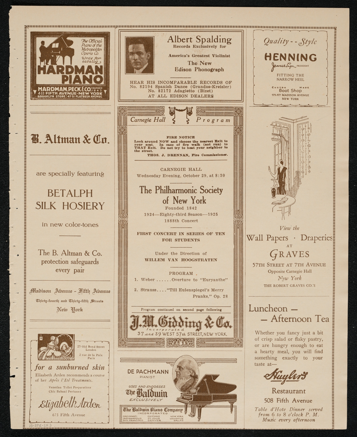 New York Philharmonic Students' Concert, October 29, 1924, program page 5