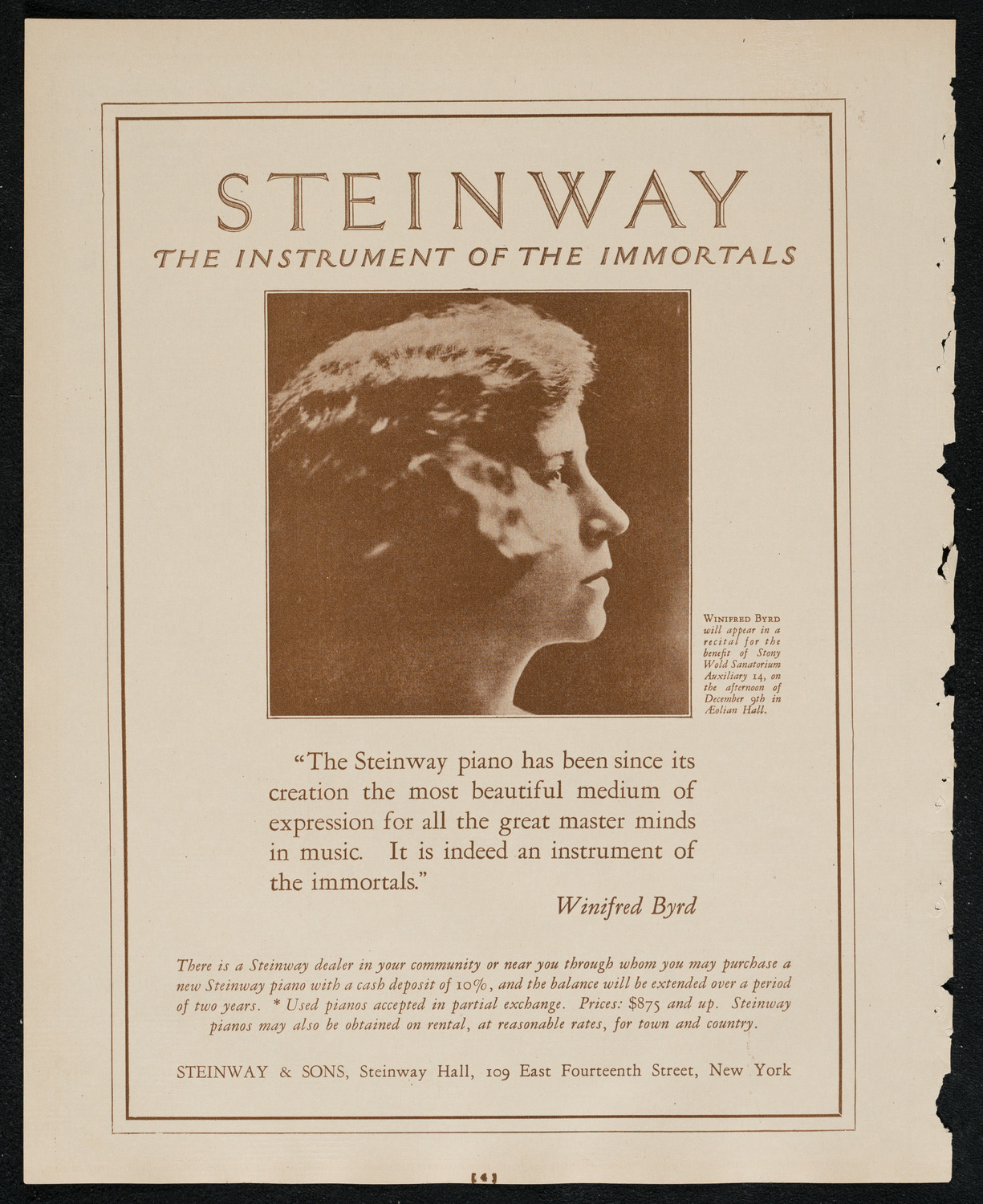 New York Philharmonic, December 7, 1924, program page 4