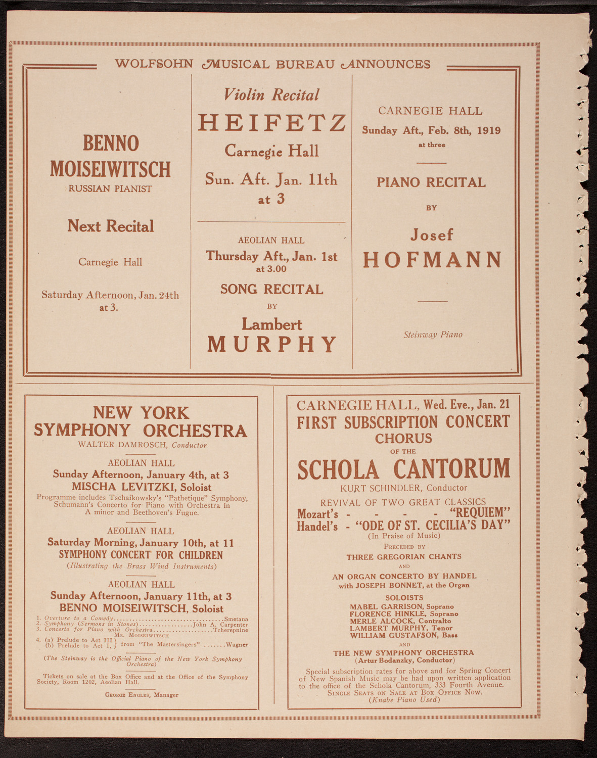 Oratorio Society of New York, December 30, 1919, program page 8