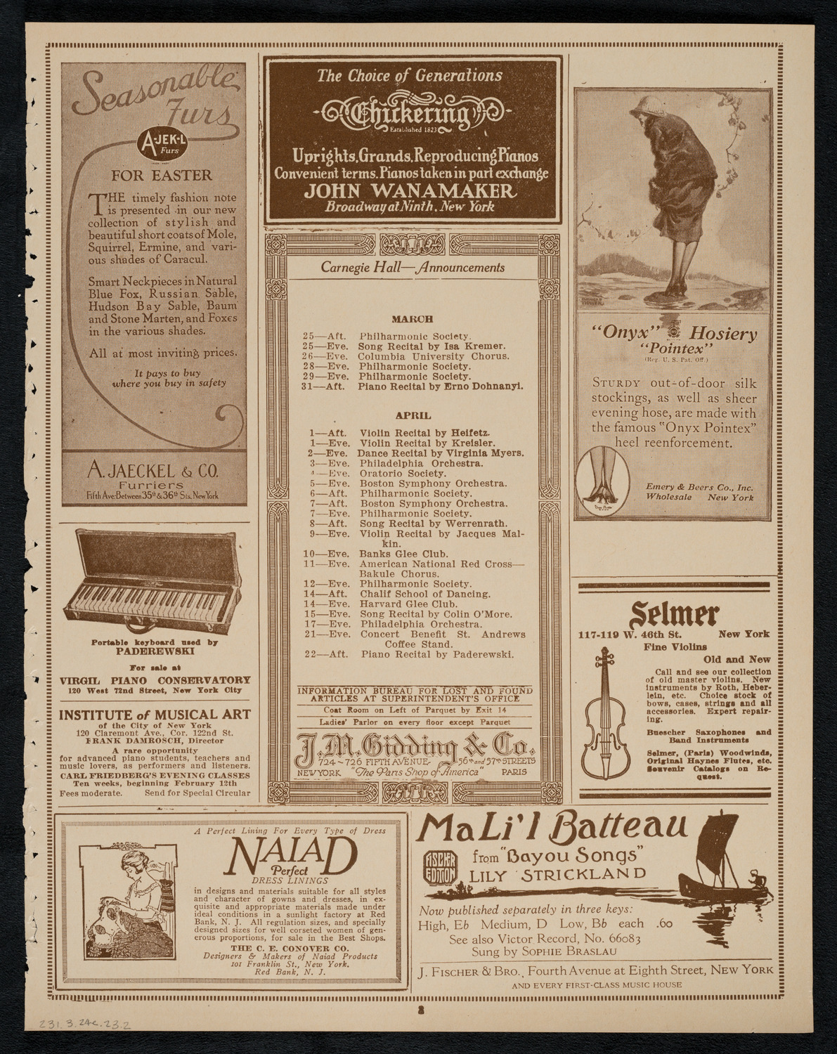 Vestoff-Serova Russian School of Dancing, March 24, 1923, program page 3