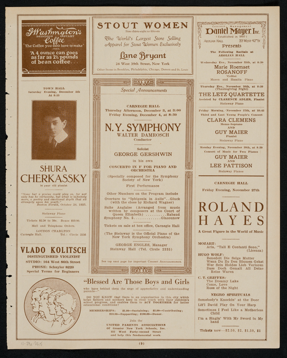 Ernest Hutcheson, Piano, November 24, 1925, program page 9