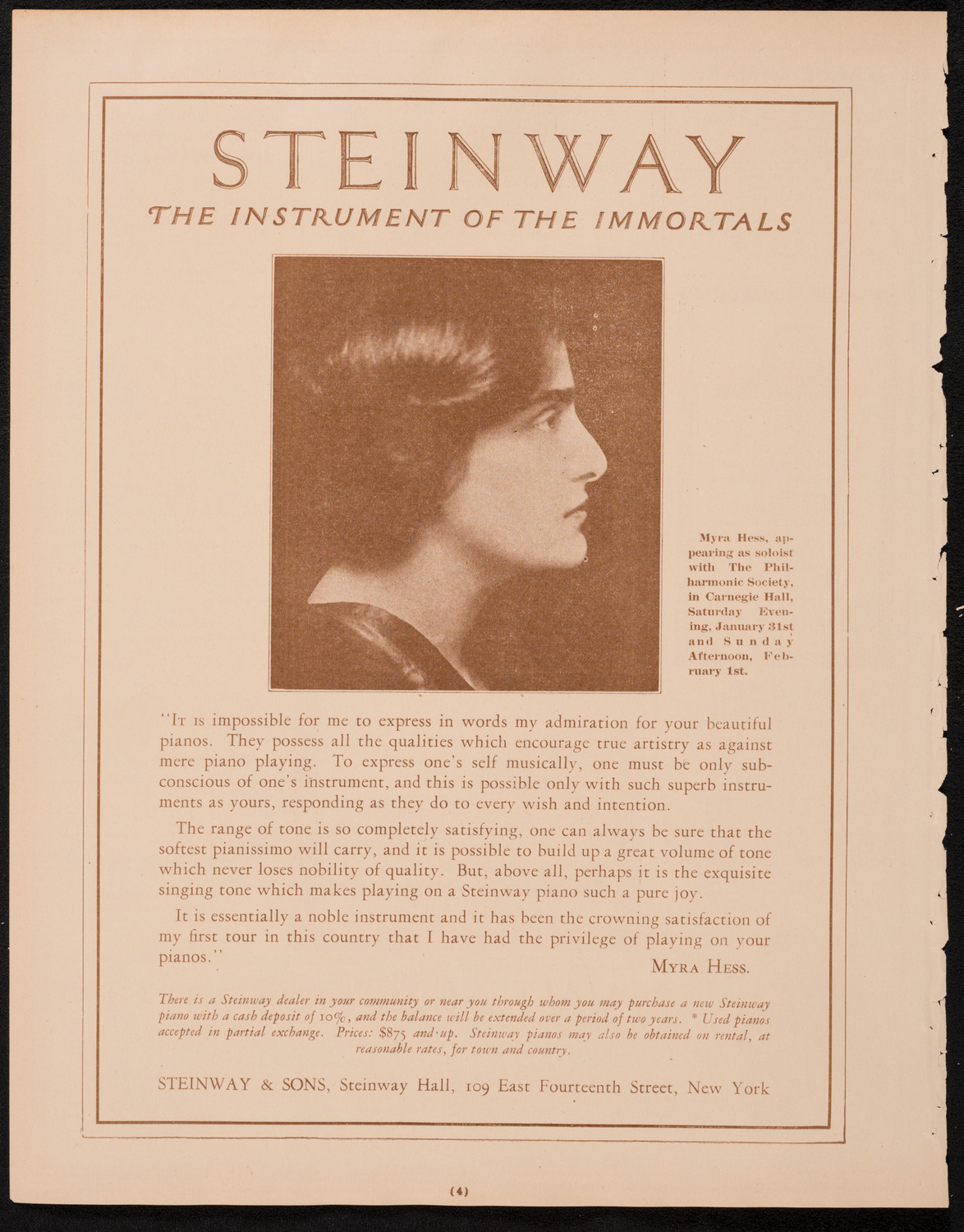 Boston Symphony Orchestra, January 31, 1925, program page 4