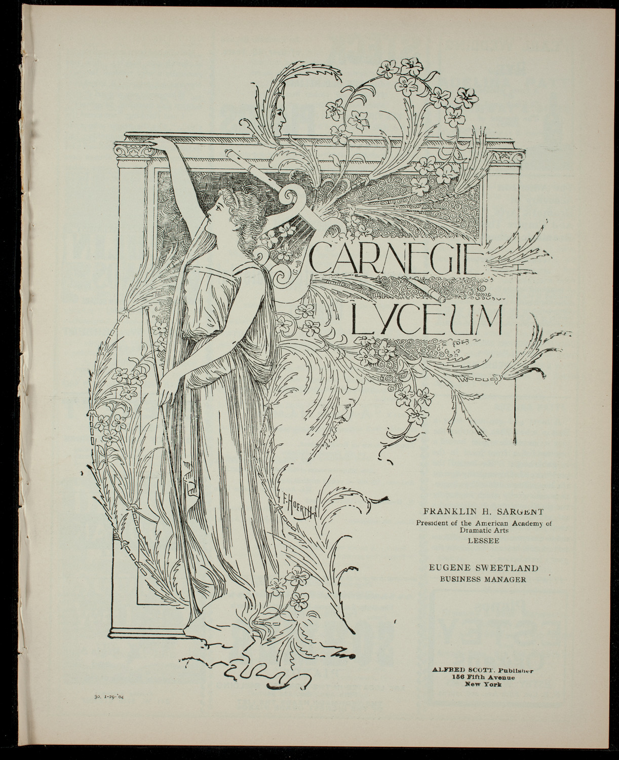 Memorial Continental Hall Benefit of the Mary Washington Colonial Chapter, January 29, 1904, program page 1