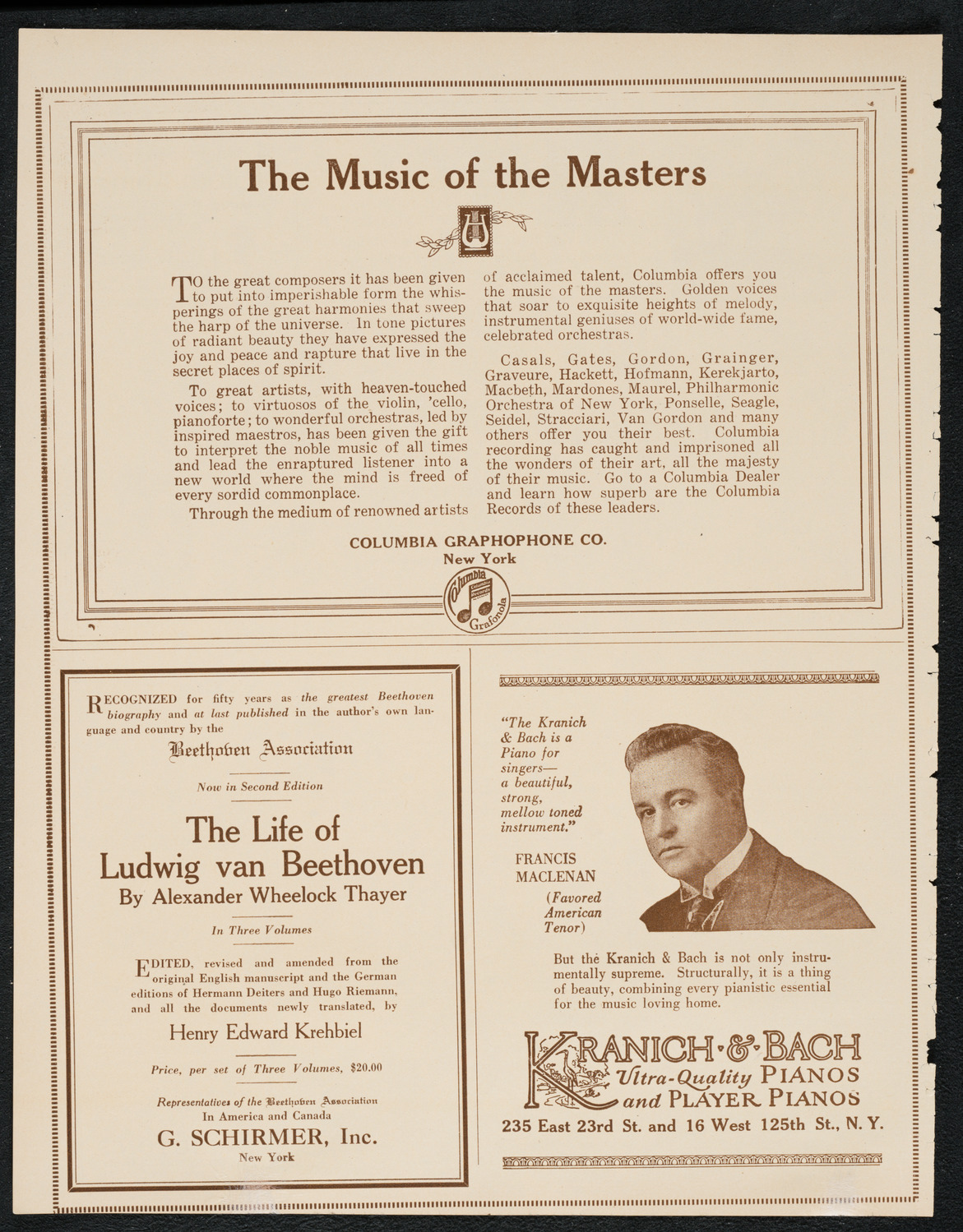 Schola Cantorum of New York, December 20, 1922, program page 6