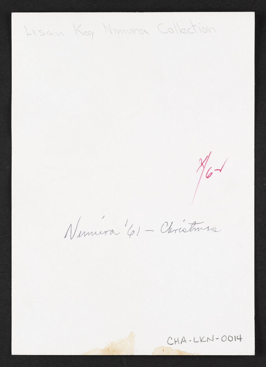 Yeichi Nimura at Ballet Arts, Carnegie Hall Studio #61, Christmas 1961 (back)