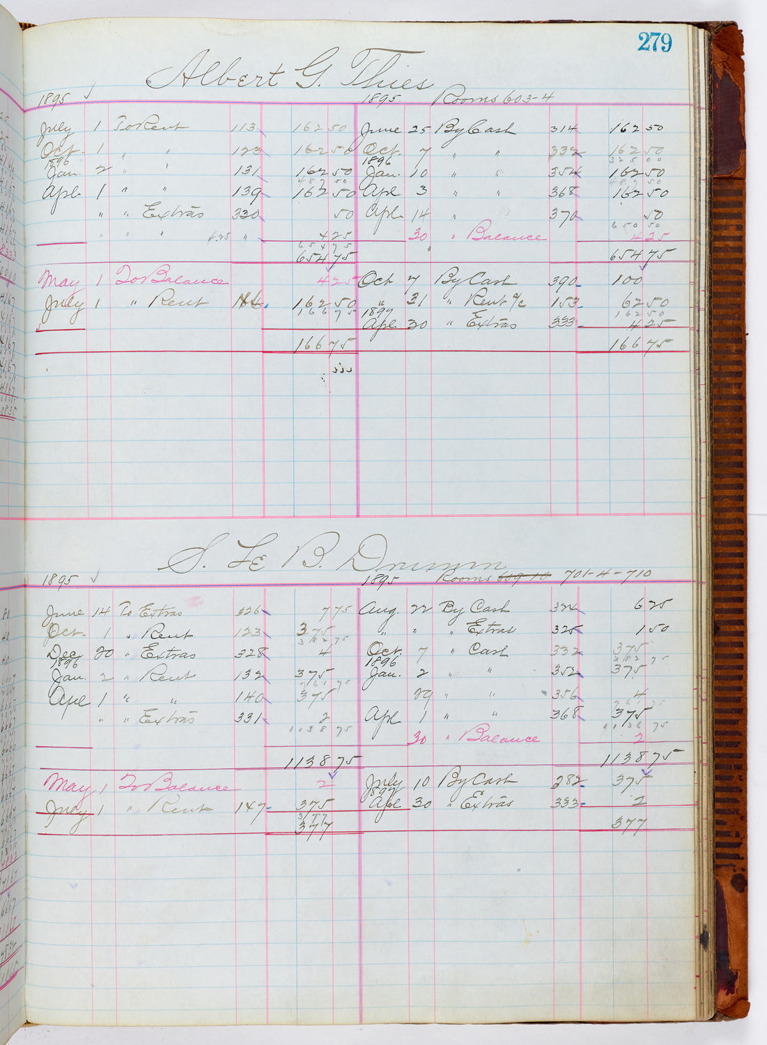 Music Hall Accounting Ledger, volume 1, page 279