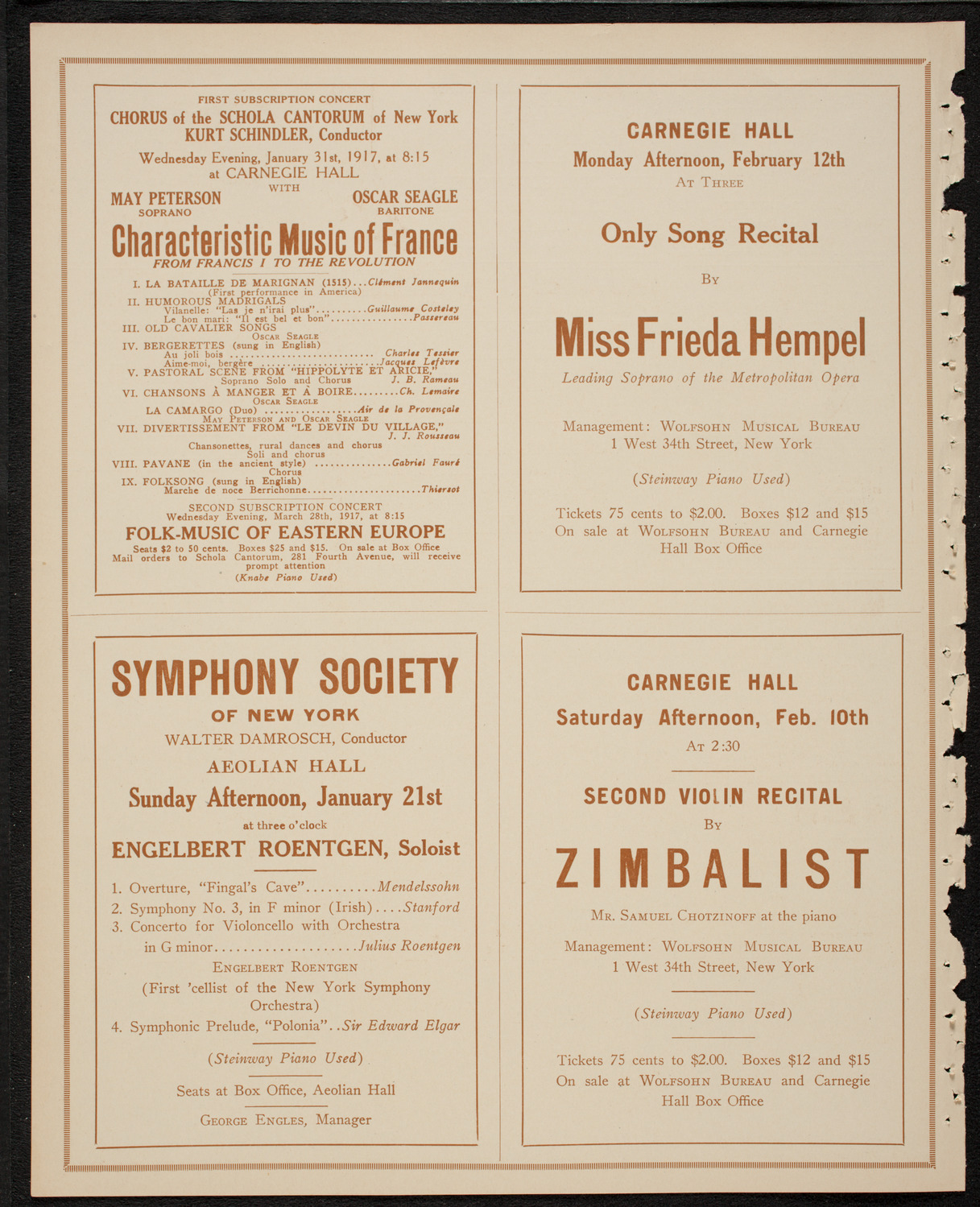 Symphony Concert for Young People, January 20, 1917, program page 10