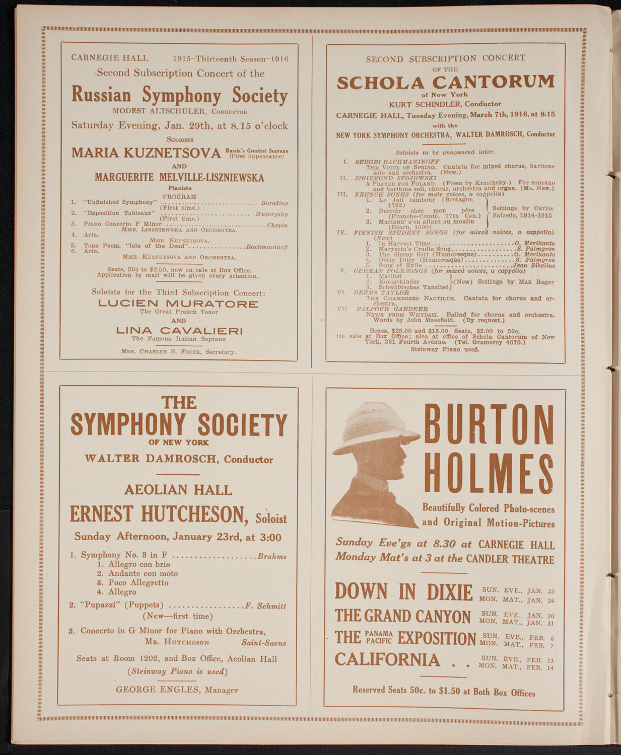 Lecture by Captain Granville Fortescue, January 19, 1916, program page 8