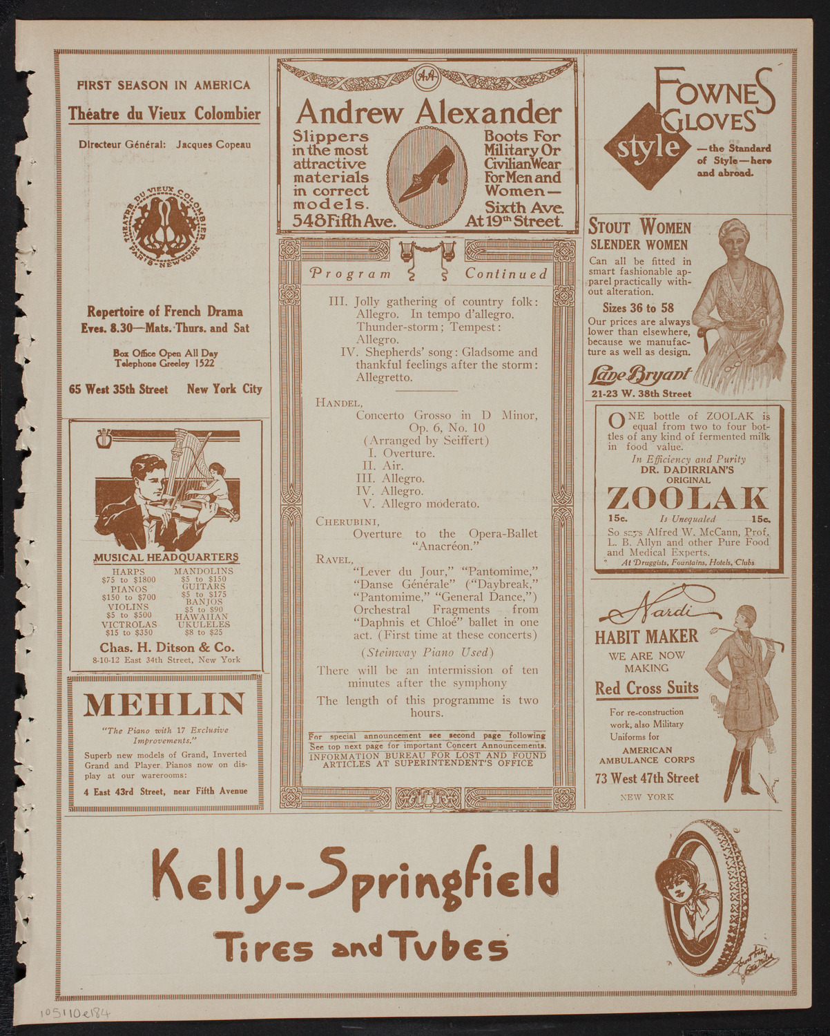 Boston Symphony Orchestra, January 10, 1918, program page 7