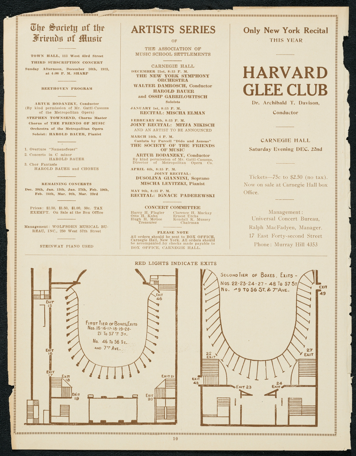 Ignacy Jan Paderewski, Piano, December 15, 1923, program page 10
