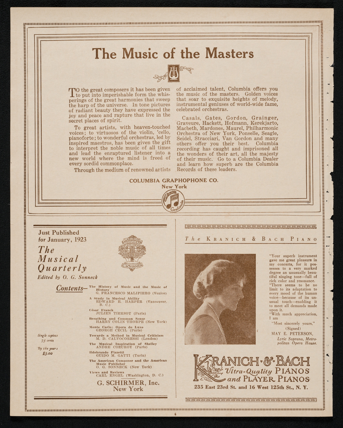 Isadora Duncan, Dancer, January 13, 1923, program page 6