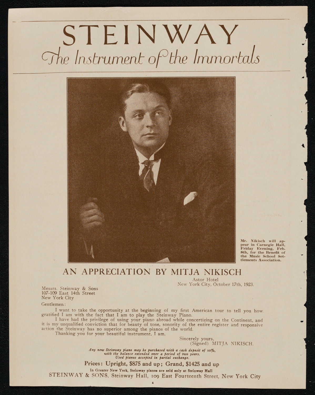 Roland Hayes, Tenor, February 5, 1924, program page 4