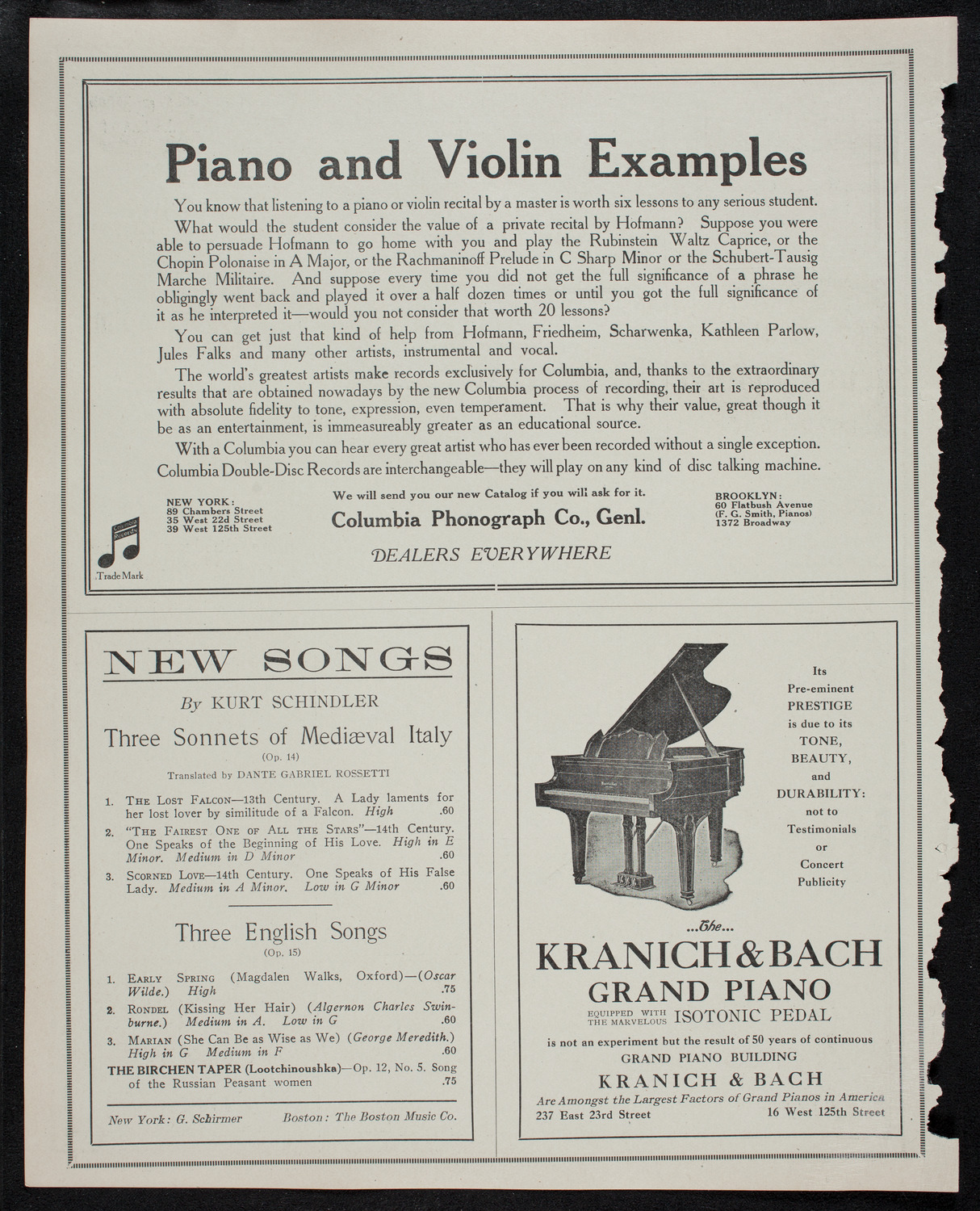 Elmendorf Lecture: Yellowstone Park, November 11, 1912, program page 6