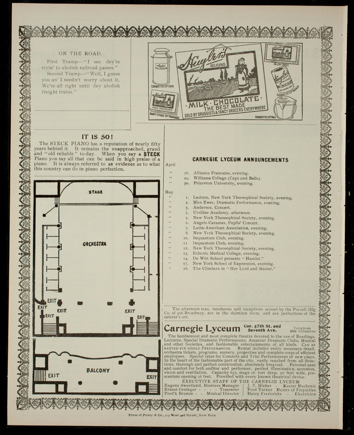 American Academy of the Dramatic Arts, April 28, 1904, program page 4