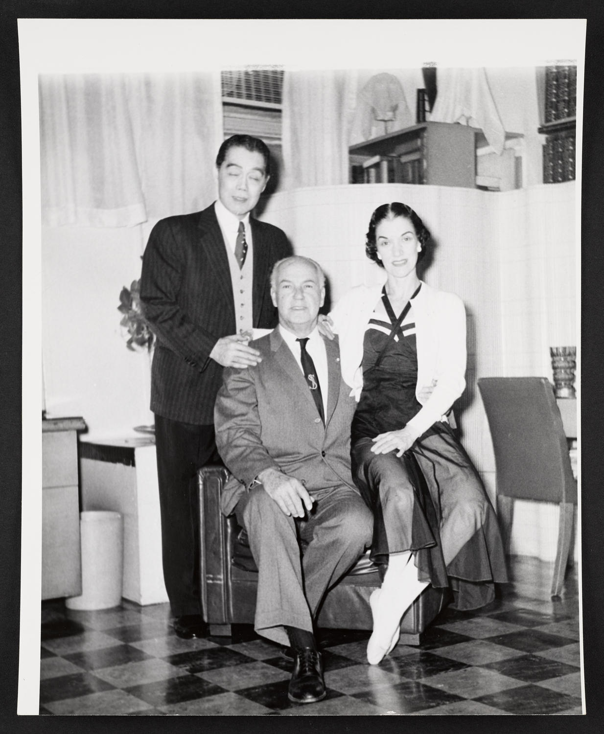 Ted Shawn, Yeichi Nimura, and Lisan Kay in Ballet Arts, Carnegie Hall Studio #60, c. 1960