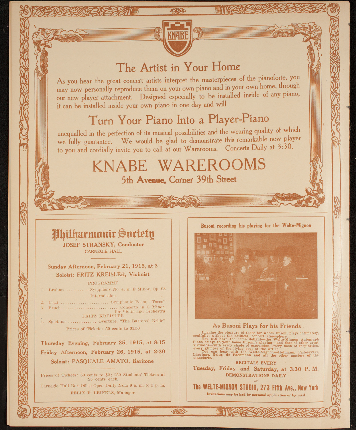 Russian Symphony Society of New York, February 13, 1915, program page 12