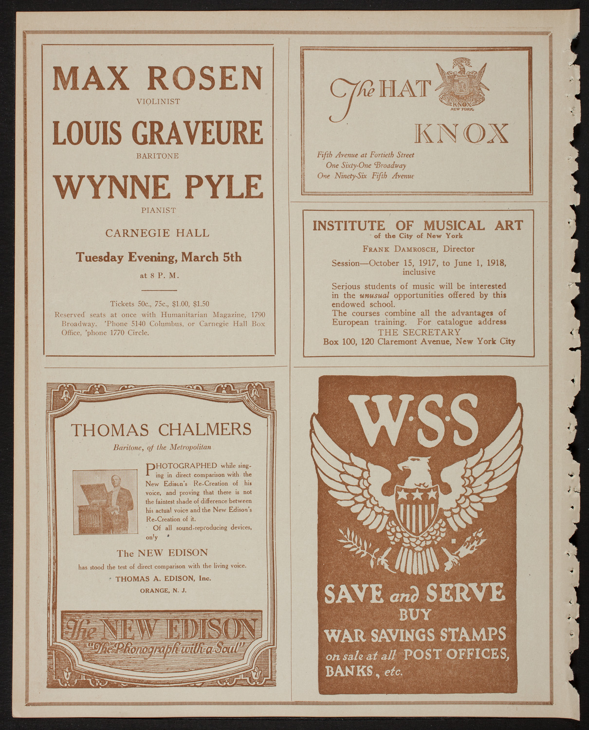 Home Symphony Concert: New York Philharmonic, February 27, 1918, program page 2