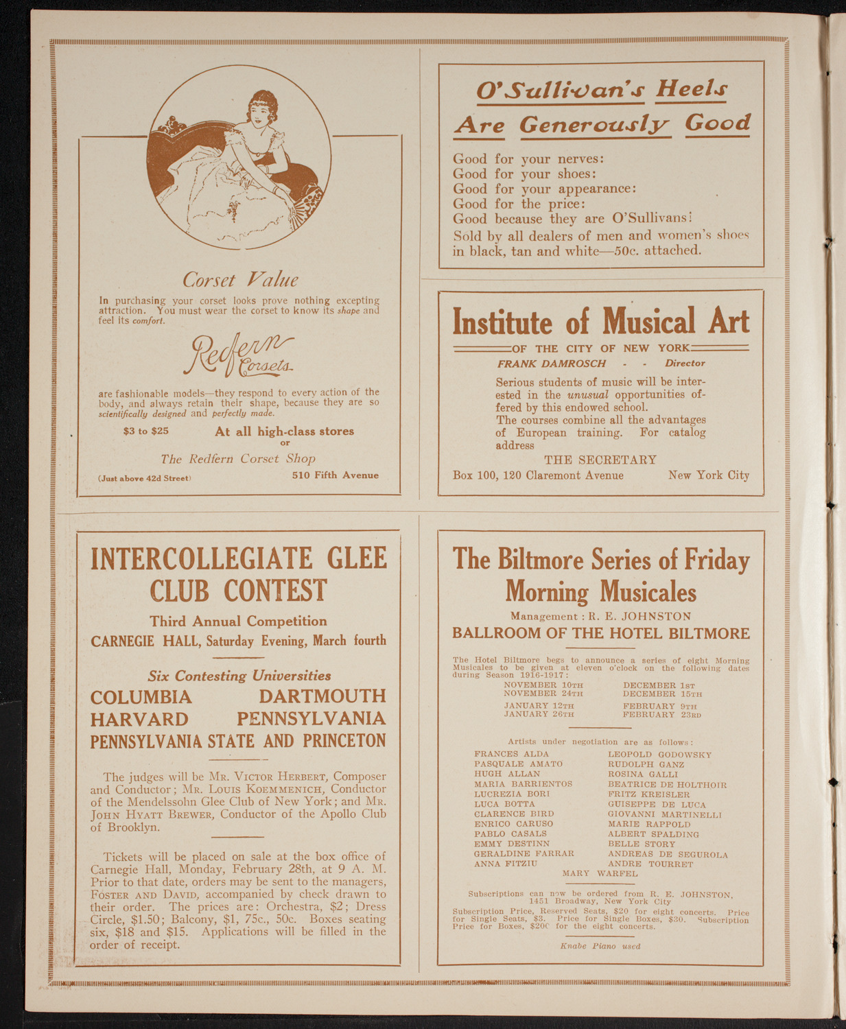 Benefit: The Laymen's League for Retreats and Social Studies, February 28, 1916, program page 2