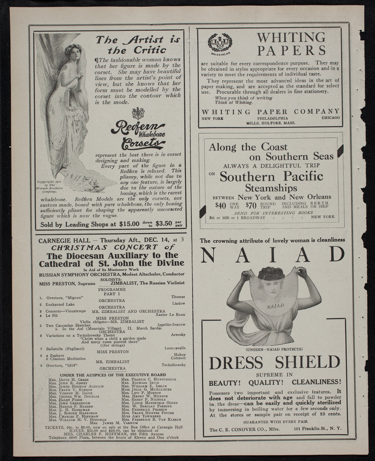 Harold Bauer, Piano, December 12, 1911, program page 2