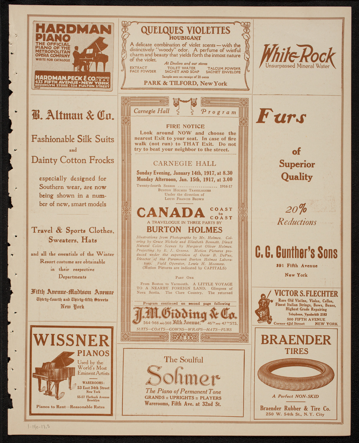 Burton Holmes Travelogue: Canada, January 14, 1917, program page 5