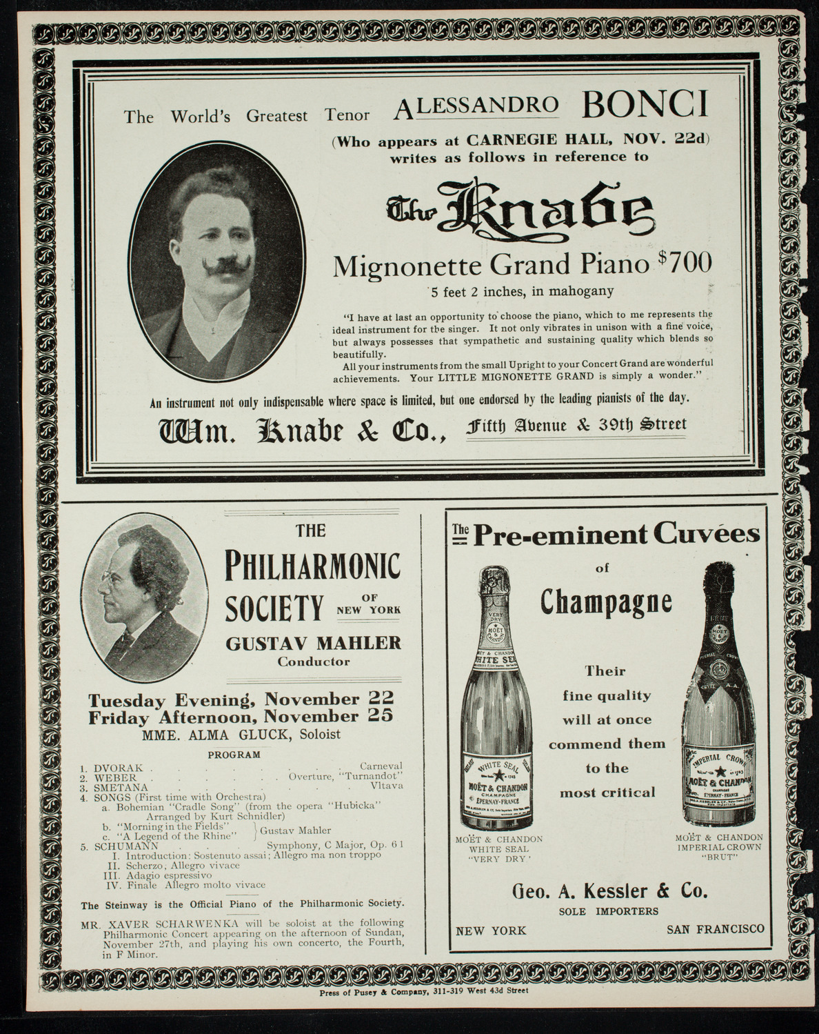 New York Philharmonic, November 18, 1910, program page 12