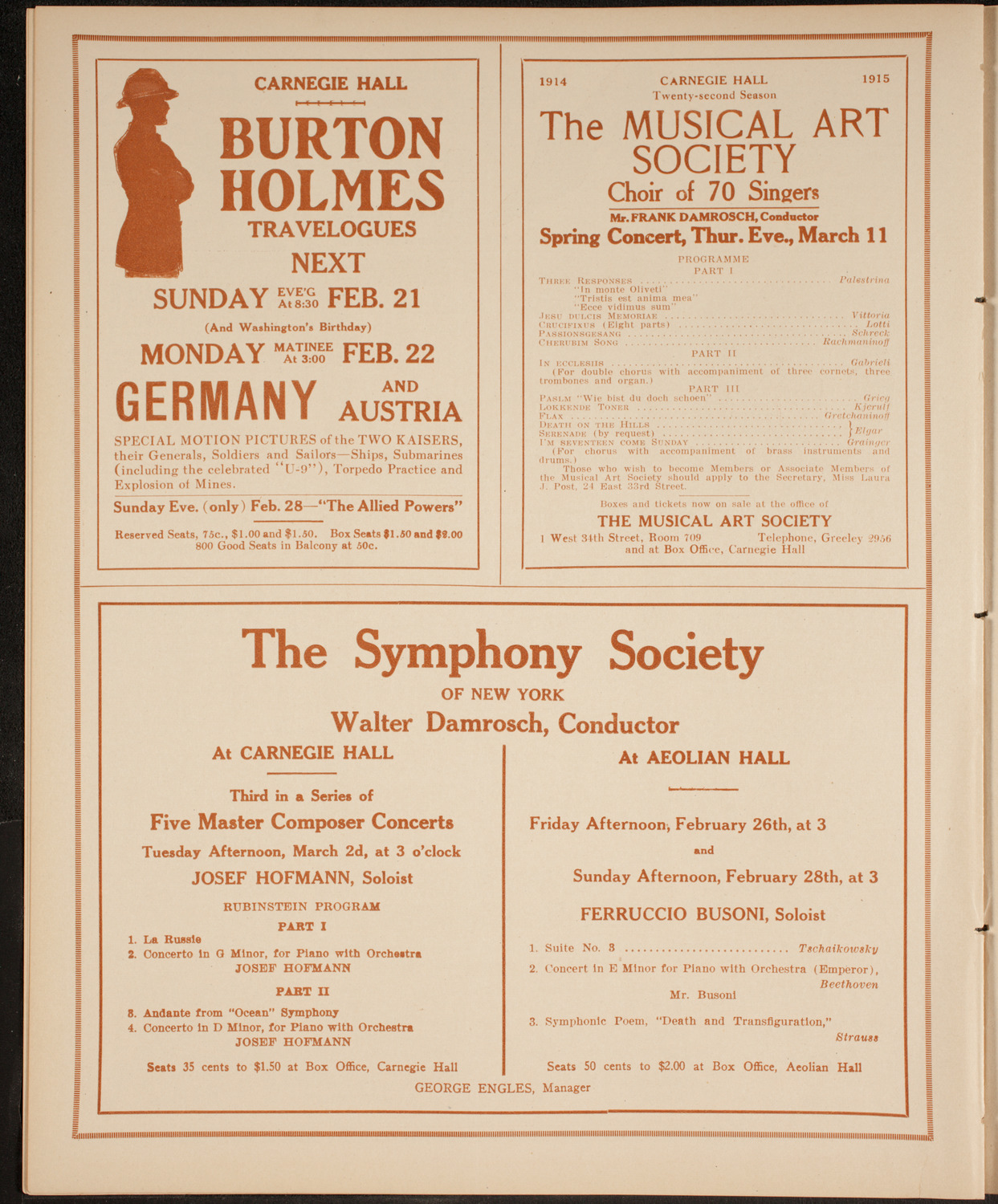 Boston Symphony Orchestra, February 20, 1915, program page 8