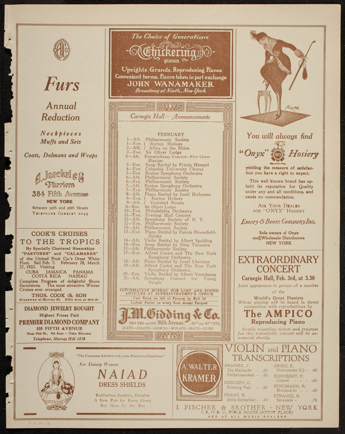 New York Symphony Orchestra, January 31, 1920, program page 3