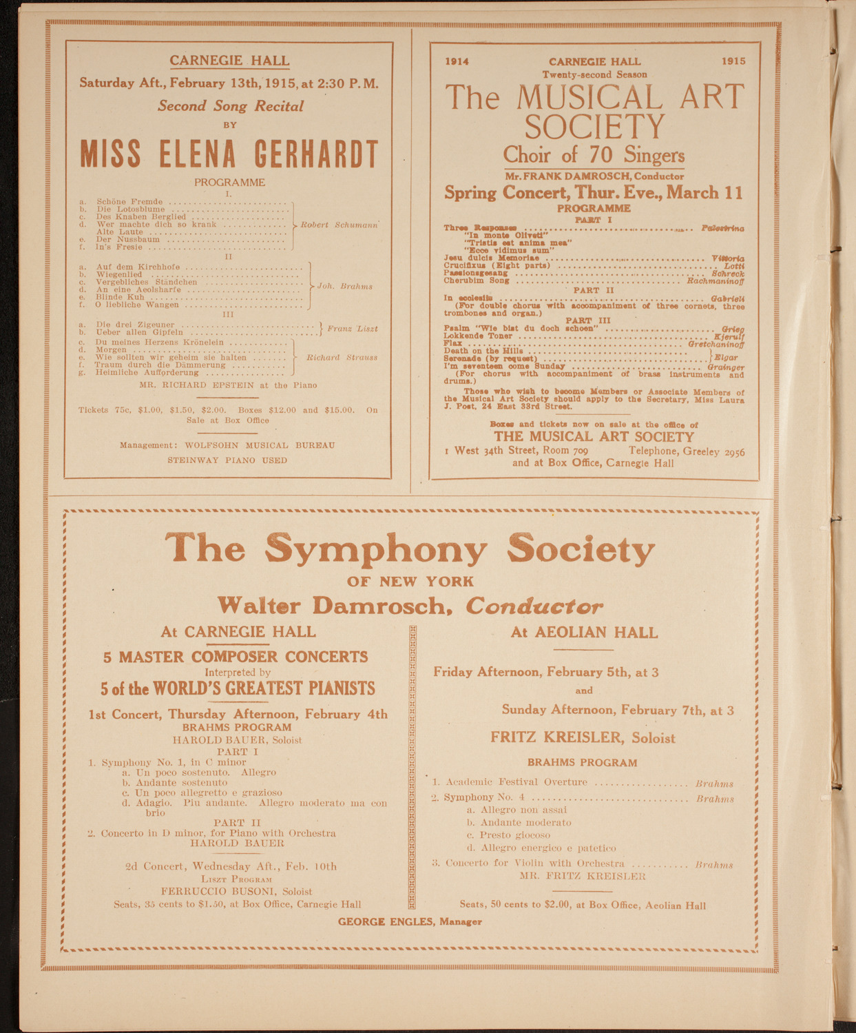 Josef Hofmann, Piano, January 30, 1915, program page 8