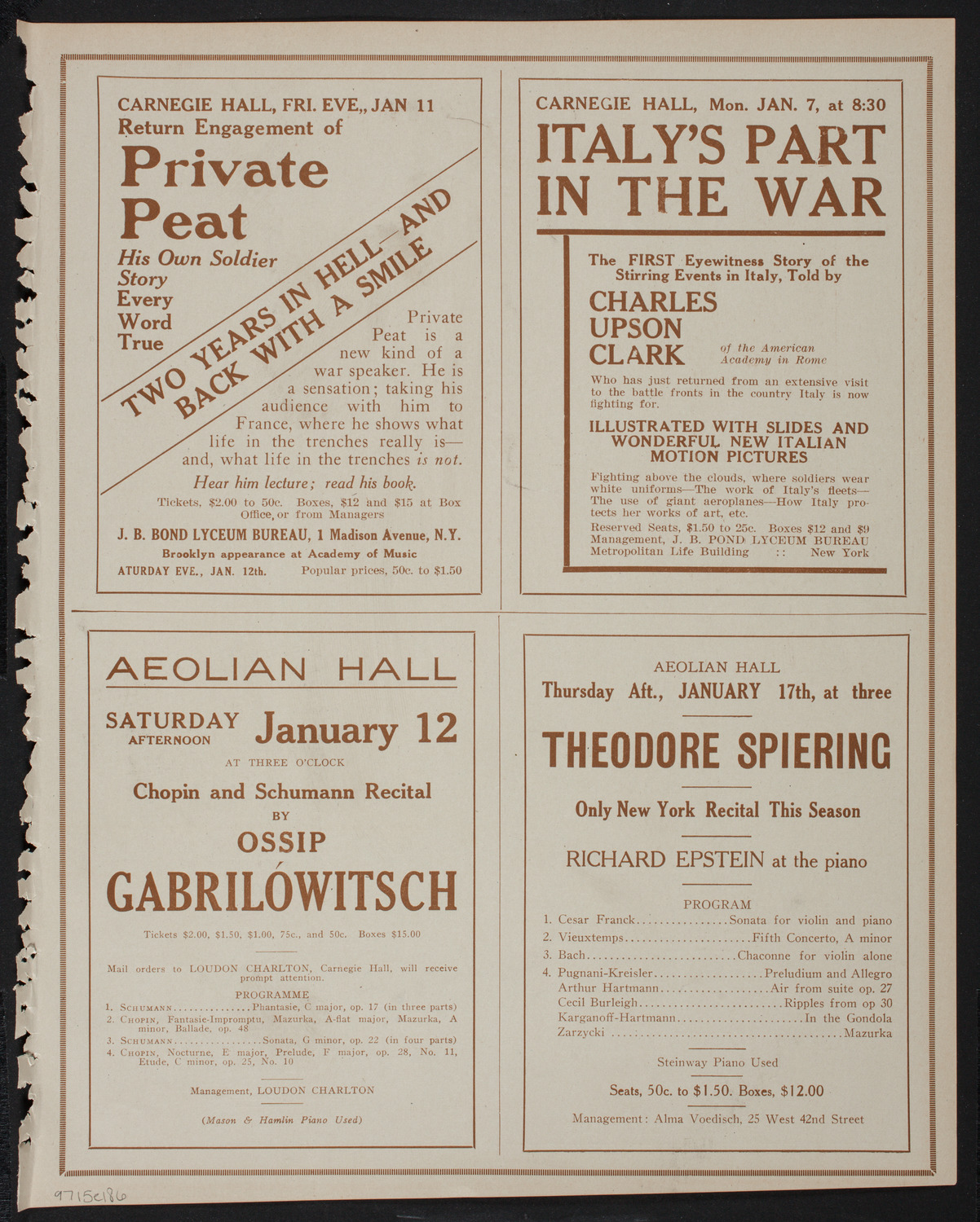 New York Symphony Orchestra, January 5, 1918, program page 11