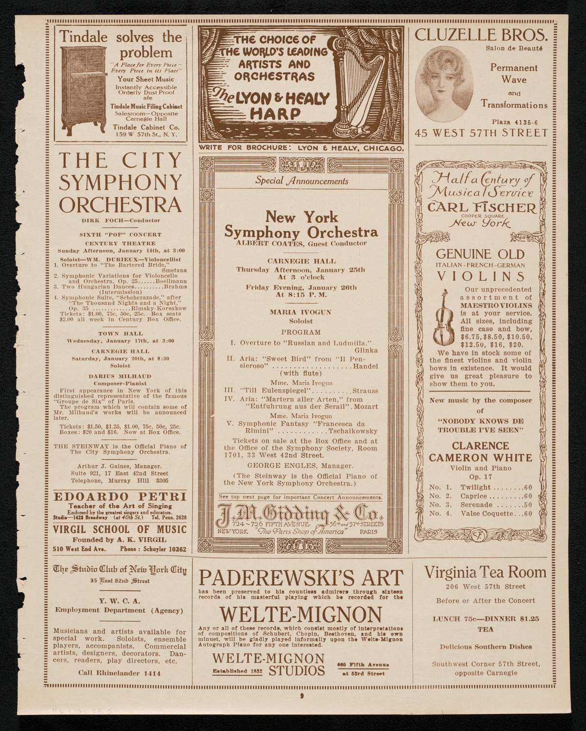New York Banks' Glee Club, January 10, 1923, program page 9