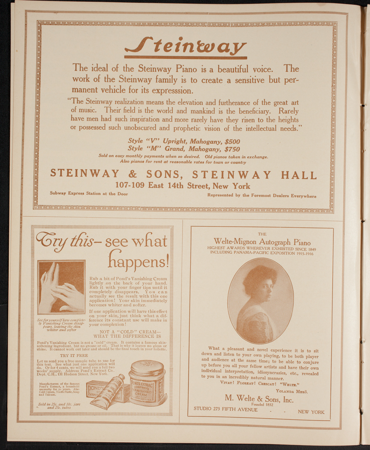 John McCormack, Tenor, February 13, 1916, program page 4