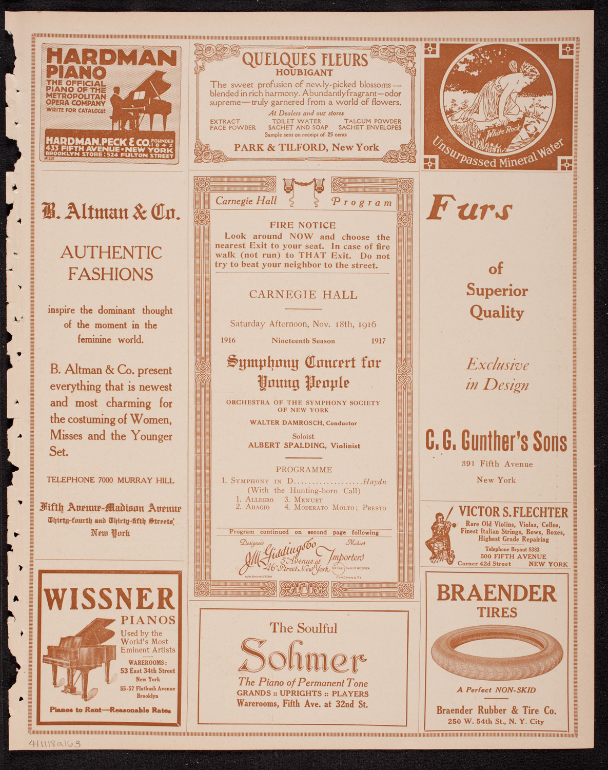 Symphony Concert for Young People, November 18, 1916, program page 5